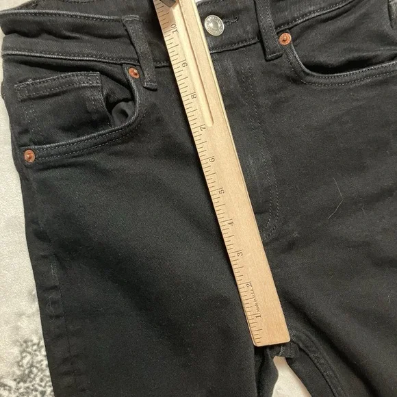 Zara Jeans Womens Size 4 Black Skinny Leg Mid Rise Denim Minimalist Stretch - Picture 3 of 9
